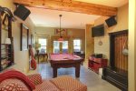 Lower Level Pool Room/Living Area with Sleeper Sofa & Bath